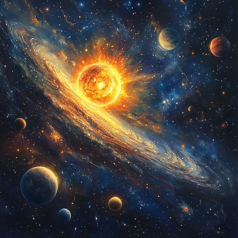 宇宙星辰与日月光辉