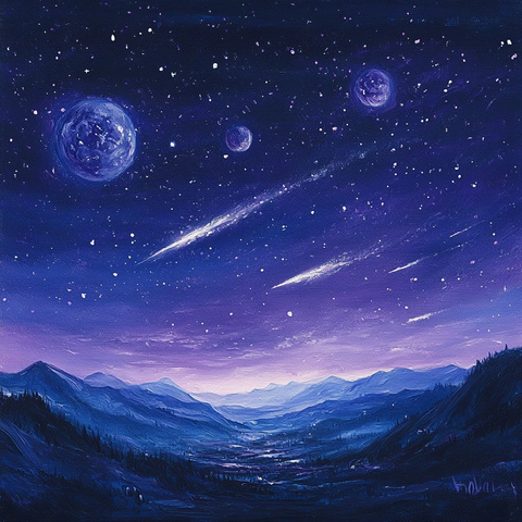 夜空星辰彗星行星