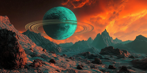 火星岩石地表星环天空