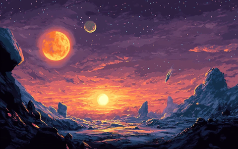 太空像素艺术游戏场景