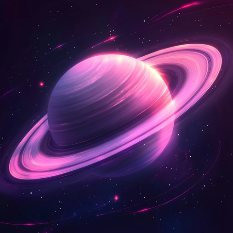紫色粉色土星光环宇宙