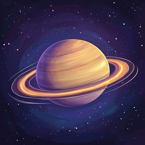 发光环状行星插图