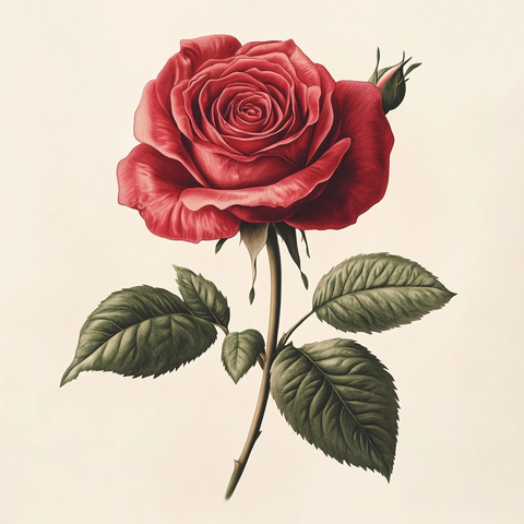 红色玫瑰花瓣细节描绘