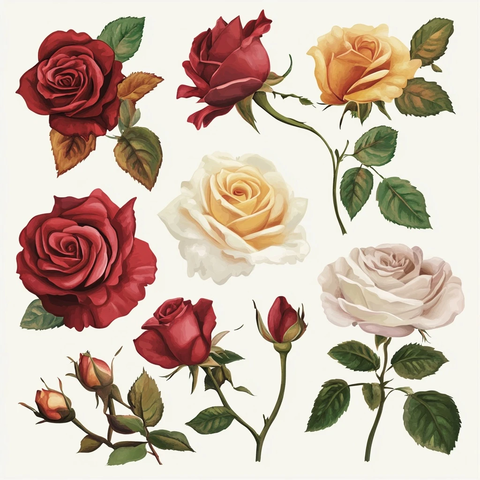 玫瑰花元素科凯特风格