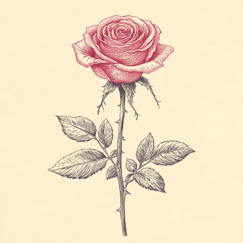 针织玫瑰图形设计情人节主题