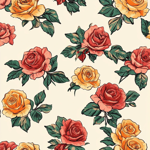 玫瑰花图案夏威夷衬衫