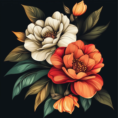 花卉矢量插画设计