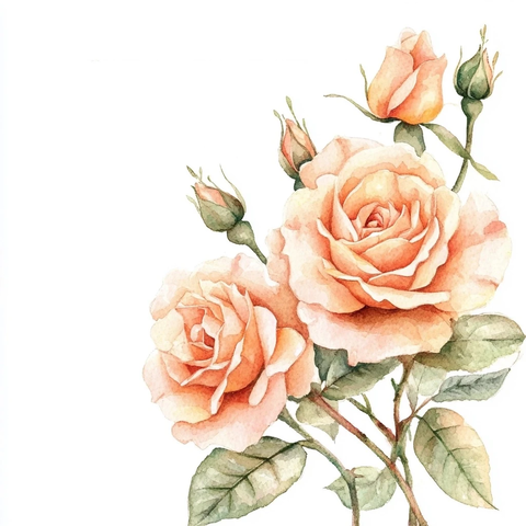 淡色杏花玫瑰边框