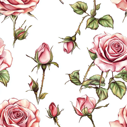 玫瑰花朵多角度插画