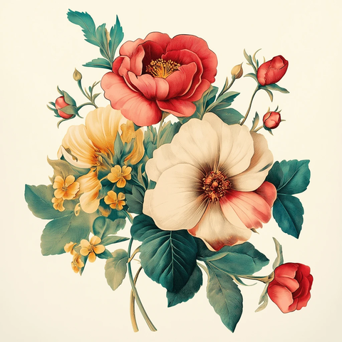 复古风格精细花卉图案