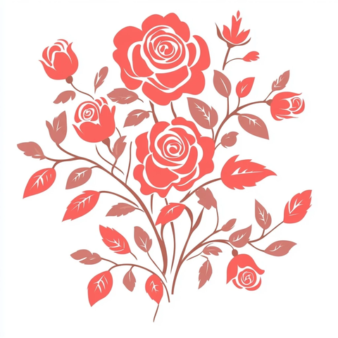 复古玫瑰花束矢量设计