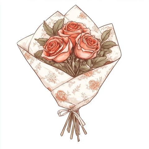 情人节花束卷边纸包装
