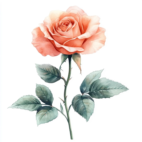 水彩玫瑰小元素设计