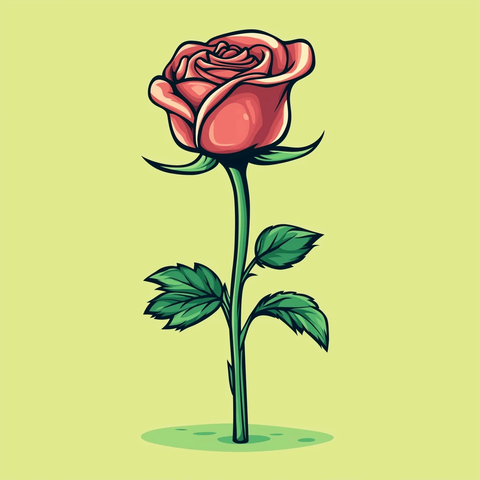 超级马里奥风格玫瑰矢量插画