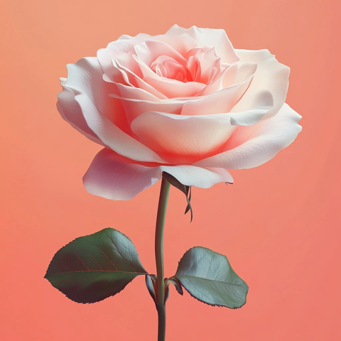 粉色玫瑰花瓣与花茎
