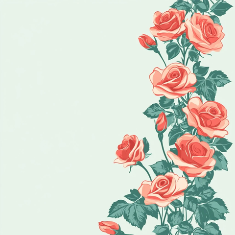 玫瑰花图案矢量艺术