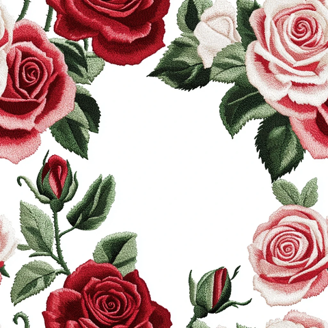 玫瑰花蕾绣花图案