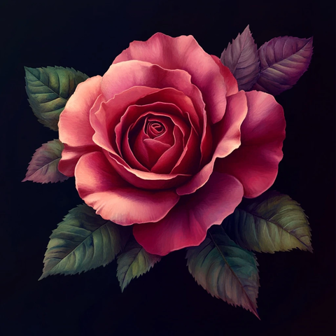 红粉玫瑰绿叶紫叶尖