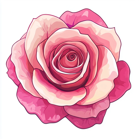 粉色玫瑰花冠俯视图