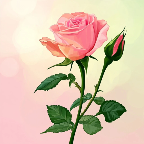 日出时分粉色玫瑰花苞