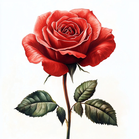 红玫瑰高清手绘图