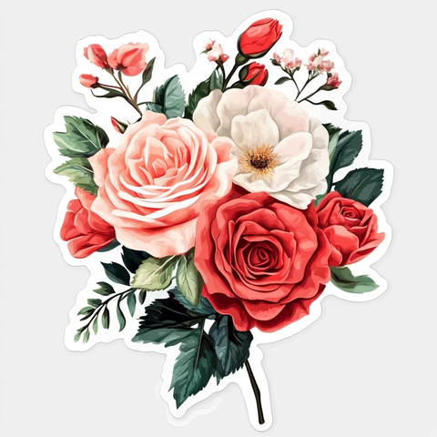 情人节花朵贴纸