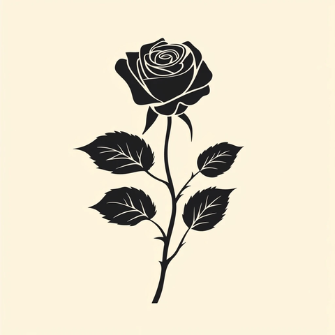 黑玫瑰矢量图