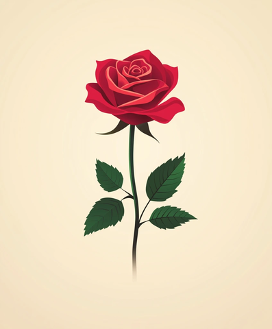 红色玫瑰矢量标志
