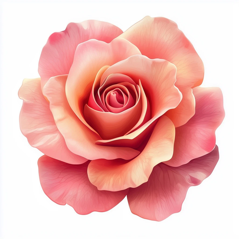 矢量玫瑰花朵顶部视角