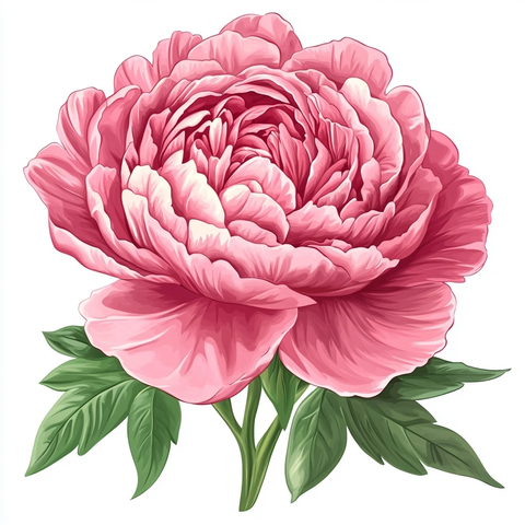 玫瑰芍药水彩插画