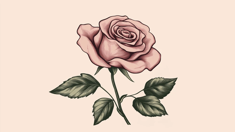 粉红单支玫瑰公主徽章