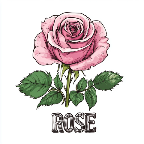 粉色玫瑰矢量插画