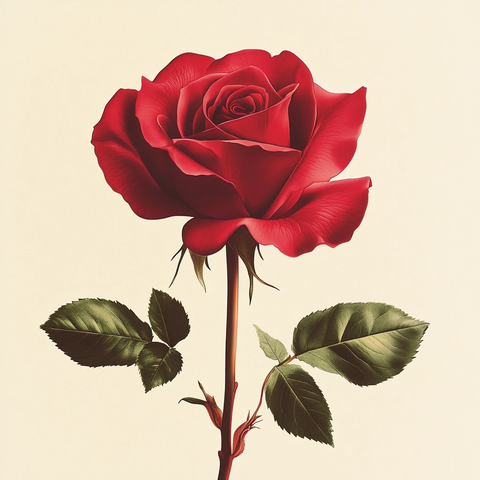 红玫瑰静物