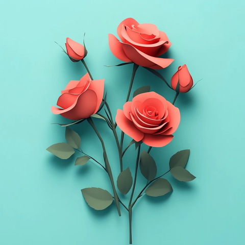 朵玫瑰花苞盛开