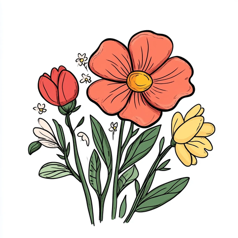 花朵玫瑰涂色本