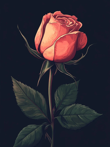 暗背景玫瑰花蕾