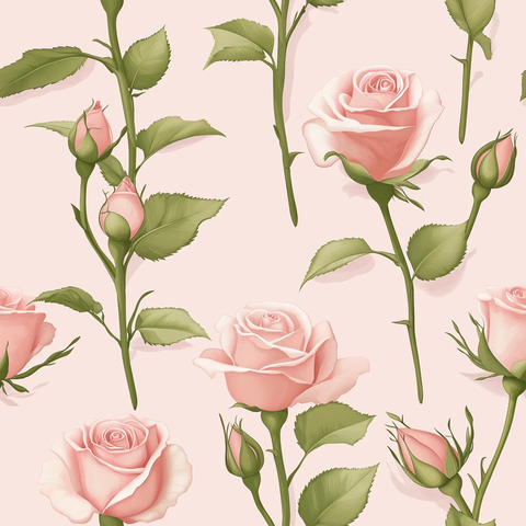 粉色玫瑰花蕾盛开花纹纸