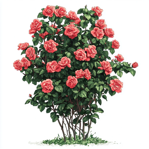 玫瑰丛矢量艺术图