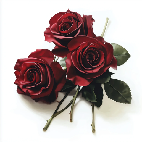 深红玫瑰无茎肖像