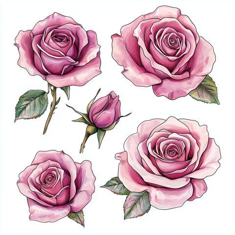 粉色玫瑰花朵俯视图