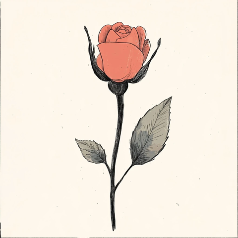 玫瑰即将绽放插画