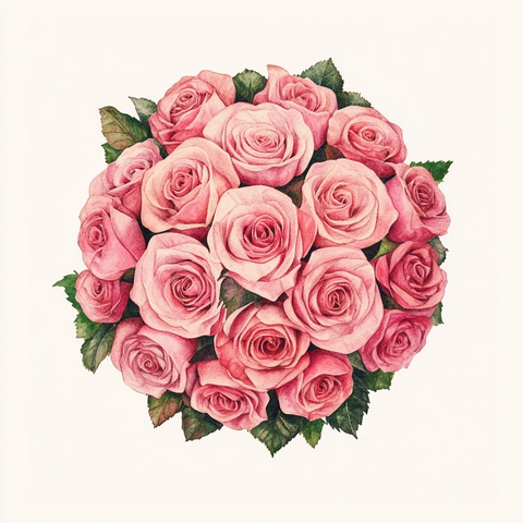 粉色玫瑰小圆花束