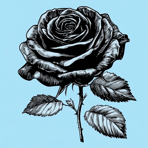 黑色玫瑰无背景图