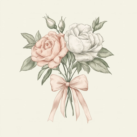 鲜花礼盒手绘图案