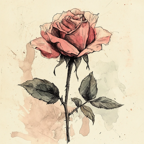 凋谢的玫瑰与破碎的心