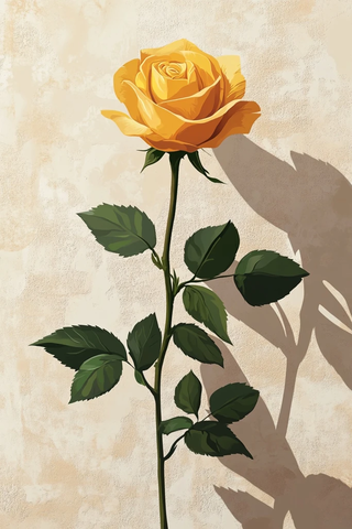 黄色玫瑰矢量插画