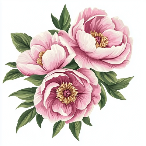 粉色牡丹矢量插画