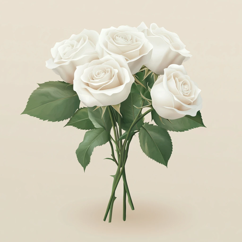 白色玫瑰花束实景