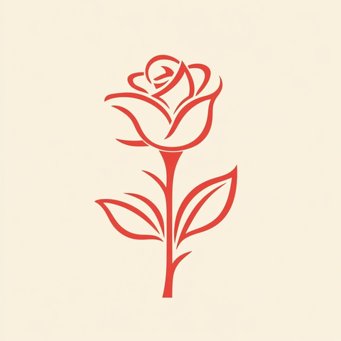 简约玫瑰花几何标识