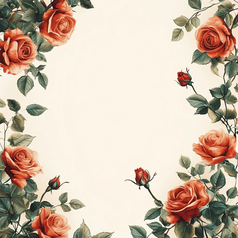 玫瑰藤蔓婚礼邀请设计